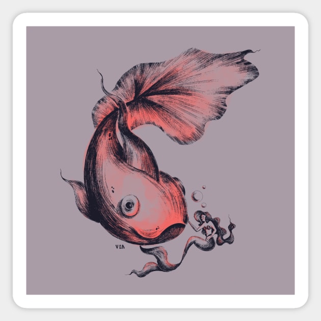 Big Fish Sticker by vero.e.a